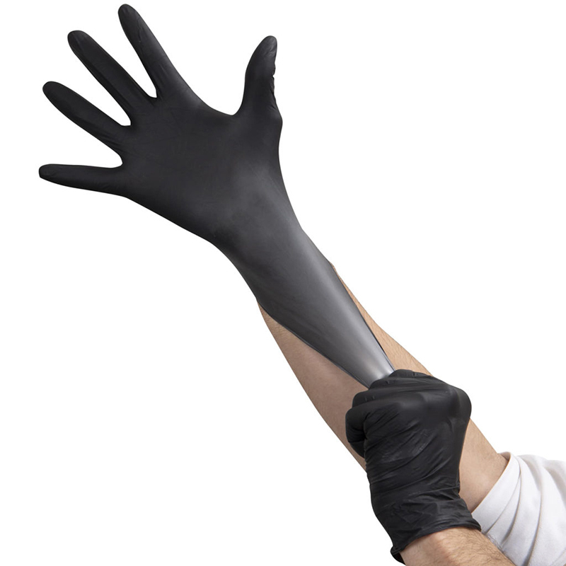 9 Inch Black Powder Free Disposable Nitrile Gloves for Non-sterile